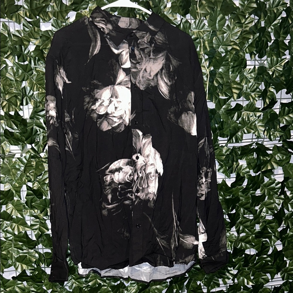 Floral Black Men's Shirt
